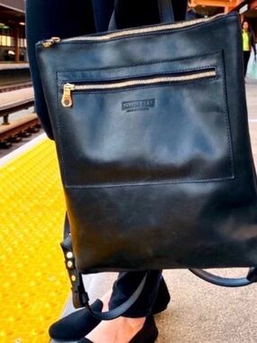 Parker Clay Miramar Black Leather Backpack